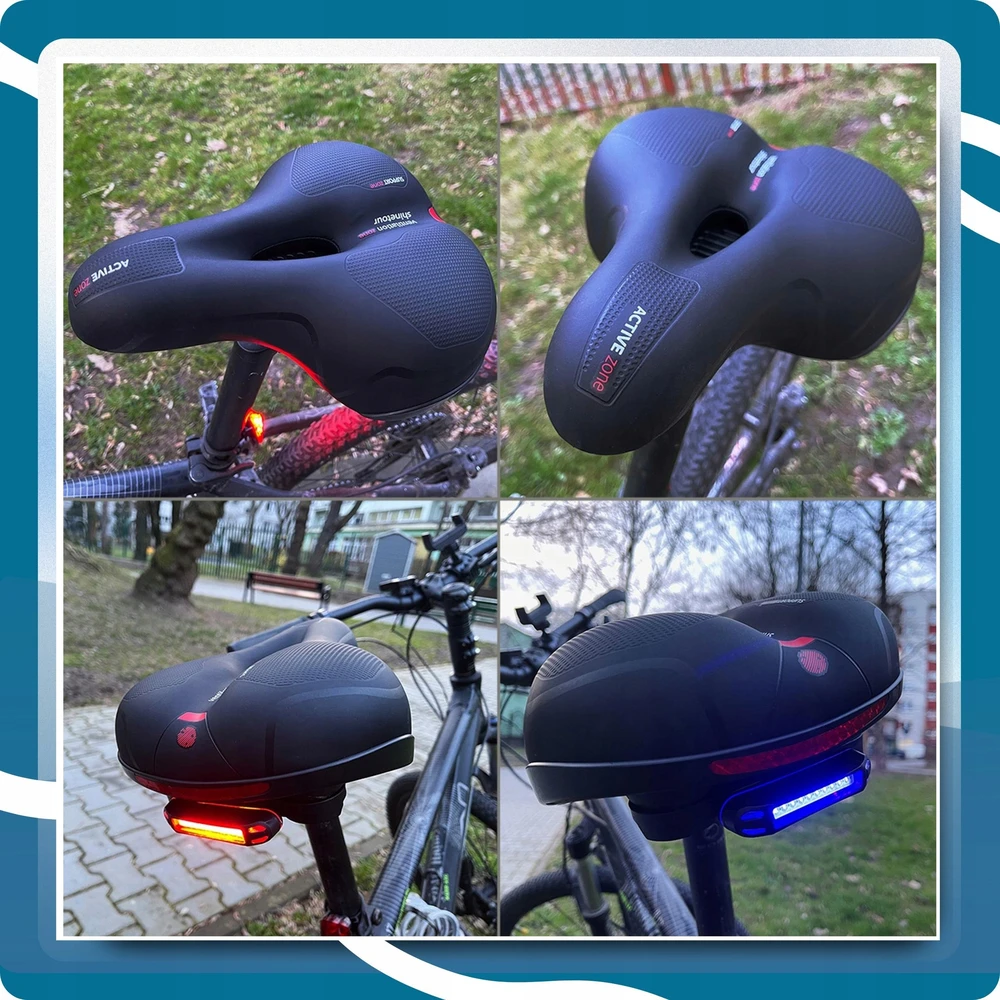 Zlaro Ergonomiškas platus dviračio balnelis su LED šviesa