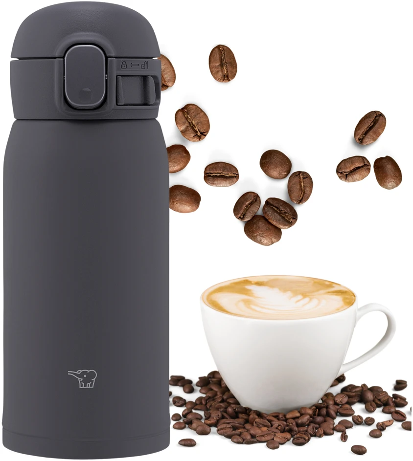 Zojirushi termokubilas 360 ml, juodas, nepralaidus, kavai ir arbatai