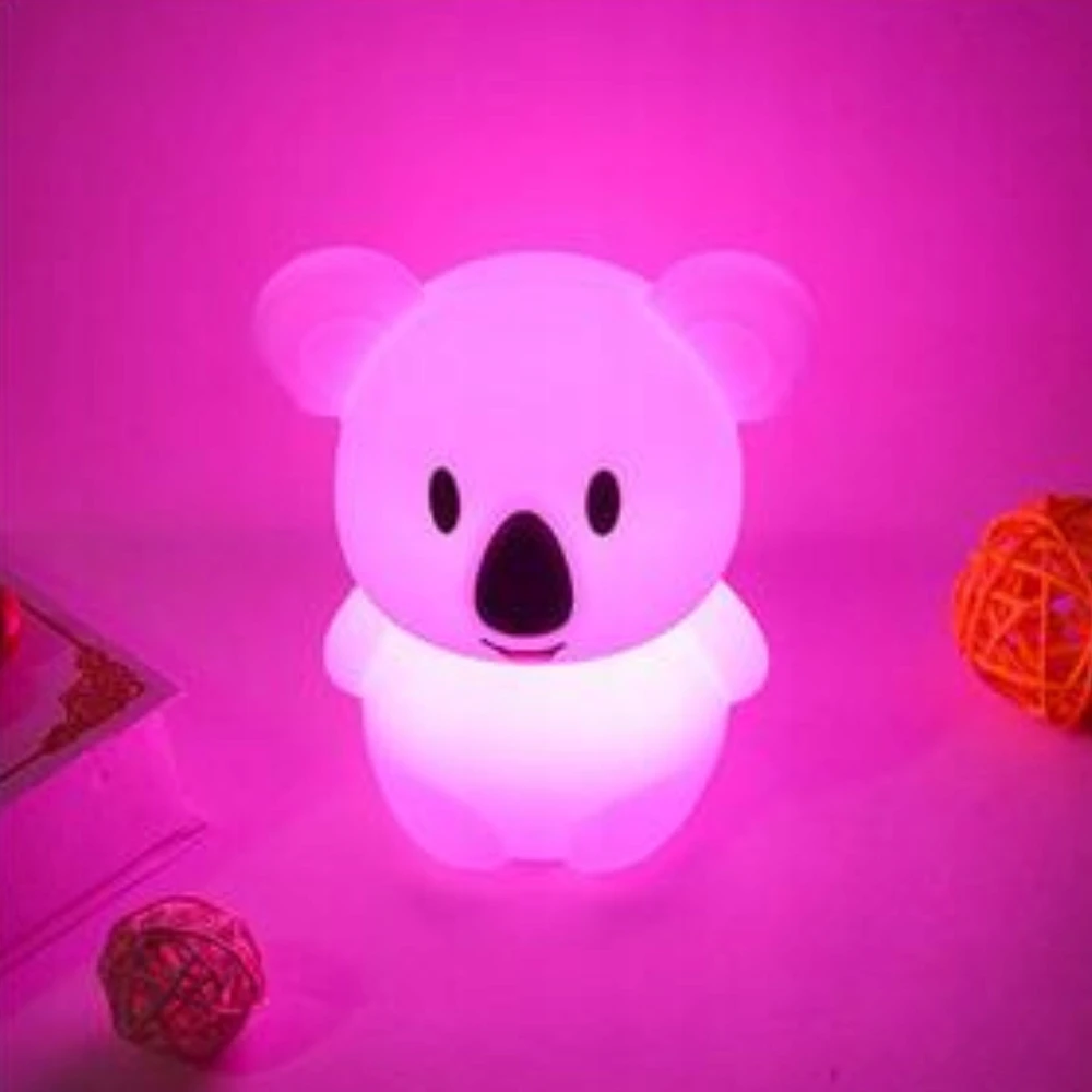Zolta Silikoninė naktinė lempa vaikams, švelnios spalvos, RGB LED USB, xxl + pultelis