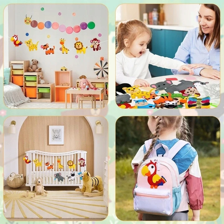 Zoo Felt gyvūnų siuvimo rinkiniai CREATIVE FELT UNICORNS SET