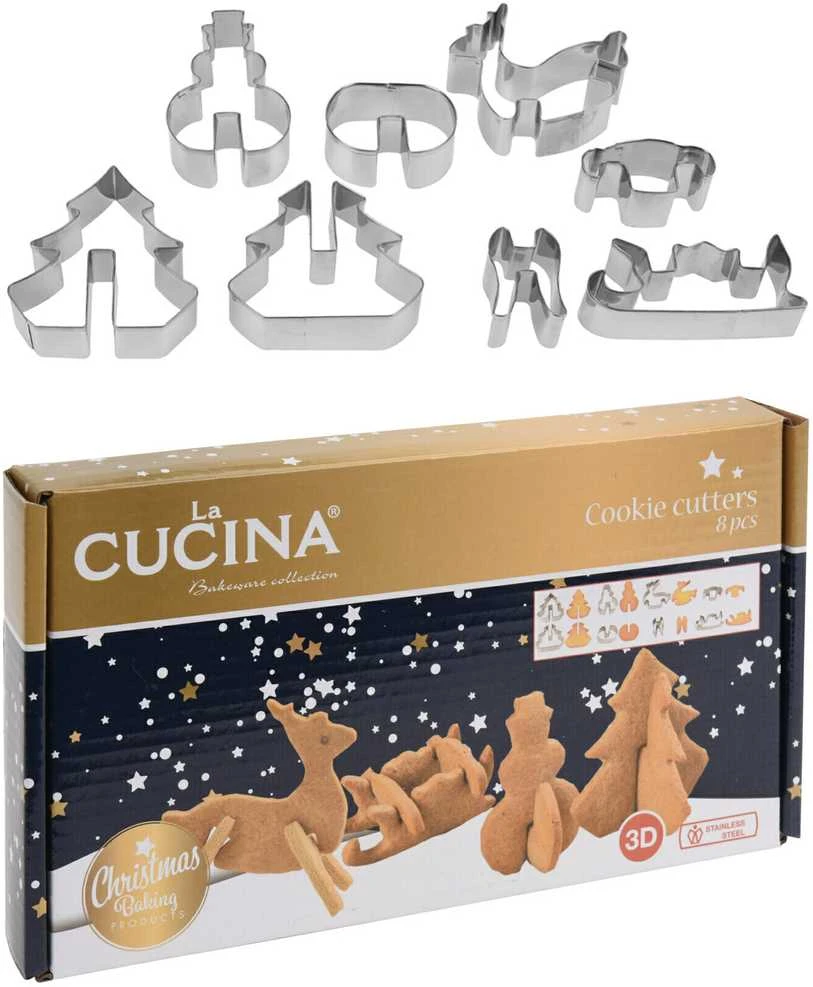 Zs La Cucina Sausainių formelės Kalėdoms 3D 8 vnt.