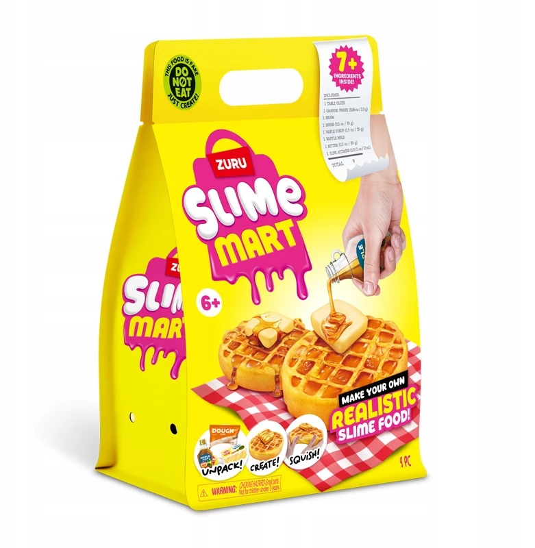 ZURU SLIME MART MAŽAS PIRKINIŲ MAIŠELIS DESERTAS S1 „pasidaryk pats“ GLUTEK RINKINYS DESERTAI Vafliai