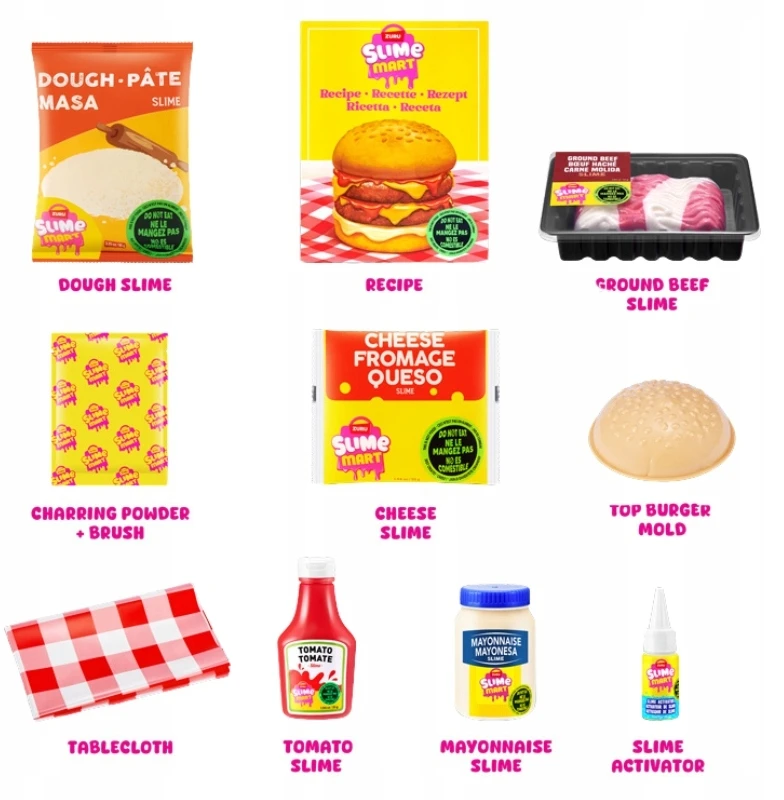 Zuru SLIME MART S1 BURGER PLASTIC DIY KŪRYBINIS RINKINYS 6+ M. ​​VAIKAMS