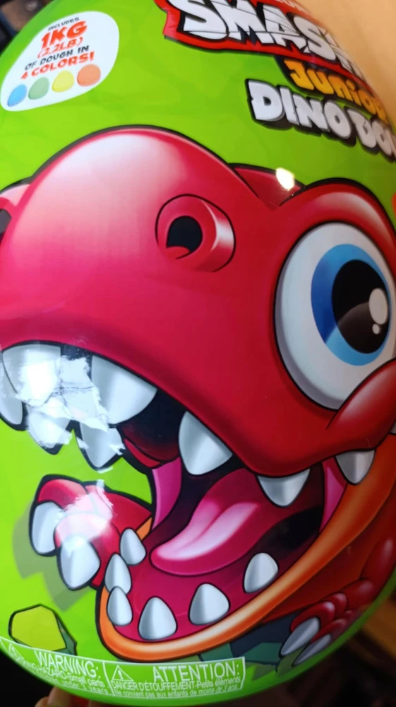 ZURU Smashers Junior Dino Dough Dinozauras su žaidimo tešla Egg XXL