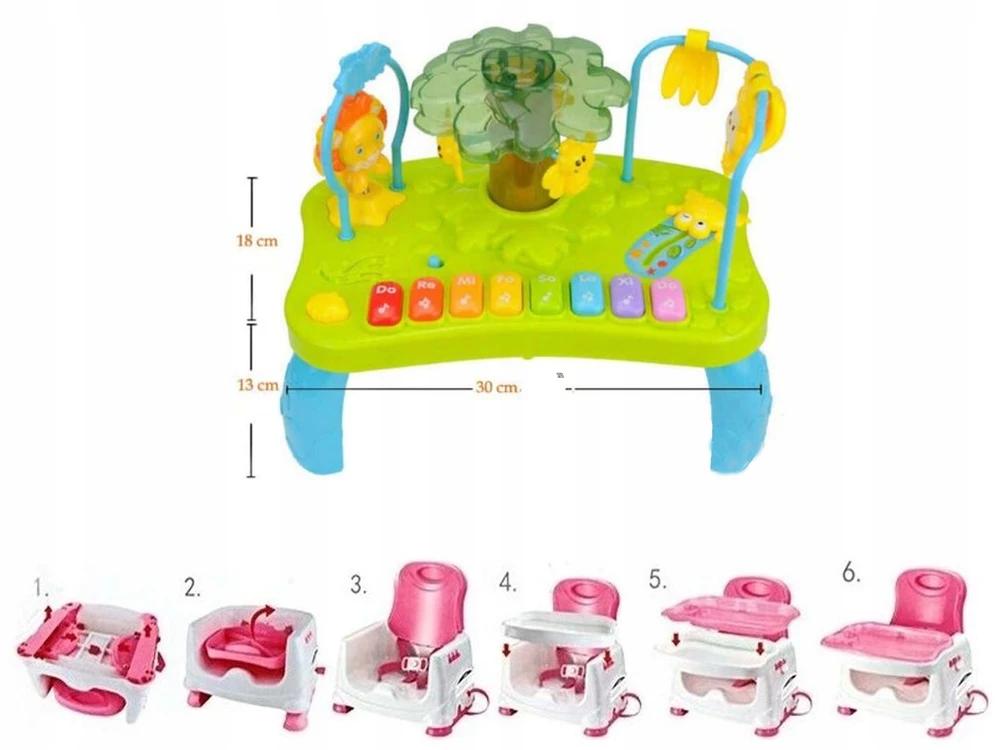 Zutto 3 viename HQ reguliuojamas maitinimo kėdutės maitinimo stalas žaidimų aikštelės Panda žaislai