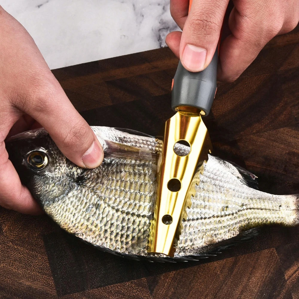 Žuvų žvynų valiklis Nešiojamas rankinis žuvų skustuvas Fast Easy Gold