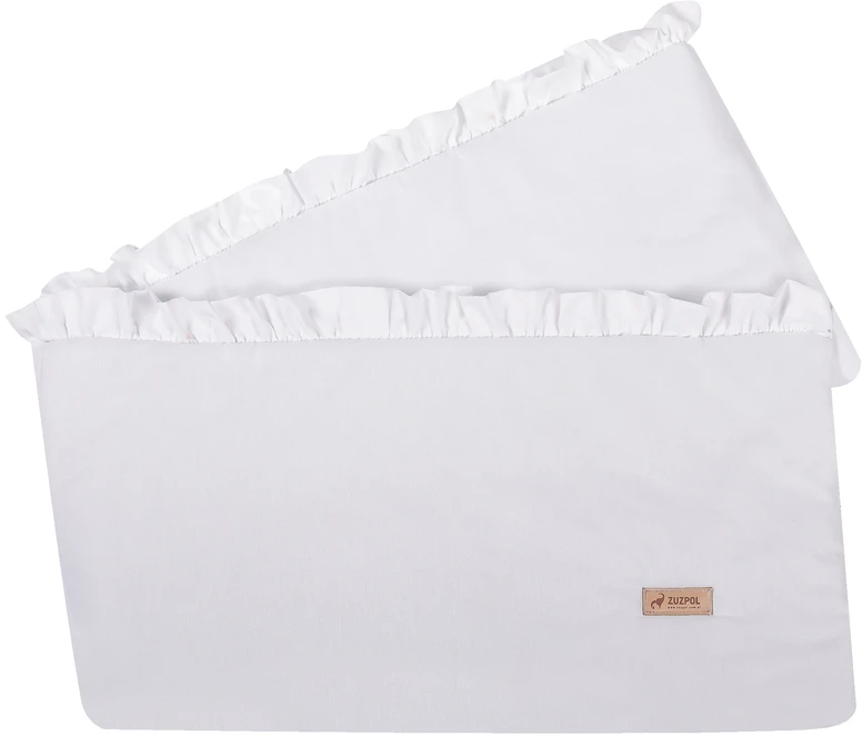 Zuzpol Ochraniacz do łóżeczka 210 cm do łóżeczka 140x70 balta FRILL