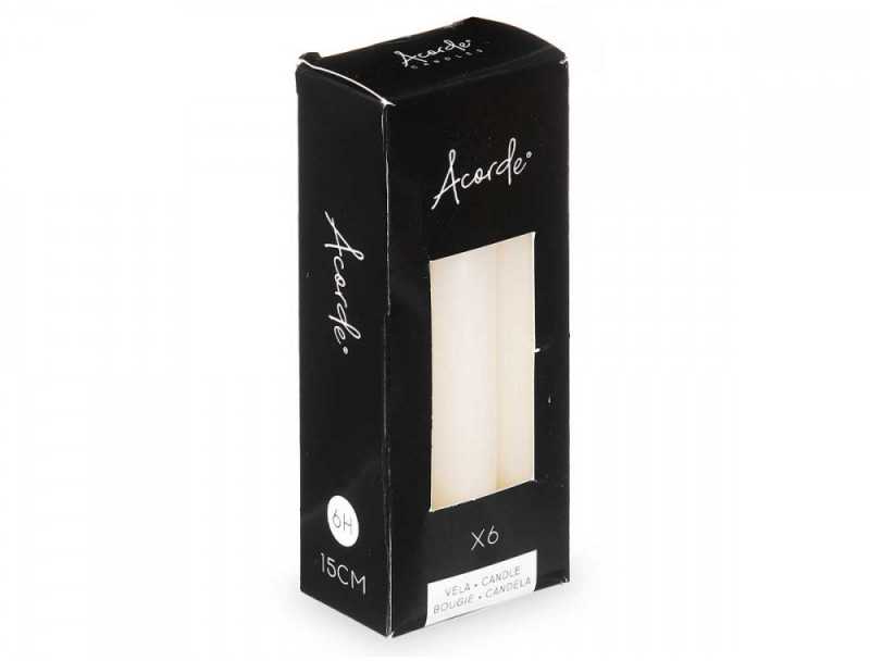 Atmosphera Žvakės 6 vnt D2xH15 cm kreminės spalvos Acorde 92415