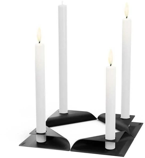 Žvakidžių rinkinys HOFATS SQUARE CANDLE juoda, 4 vnt.