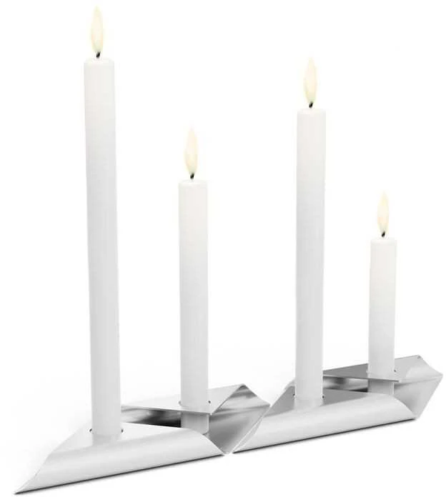 Žvakių laikiklių rinkinys HOFATS SQUARE CANDLE Sidabrinis, 4 vnt.