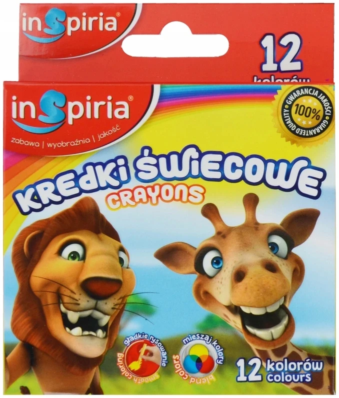 Schemat Žvakių pieštukai 12 spalvų - InSpiria