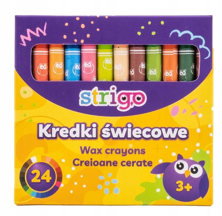 Žvakių pieštukai 24 spalvų Strigo