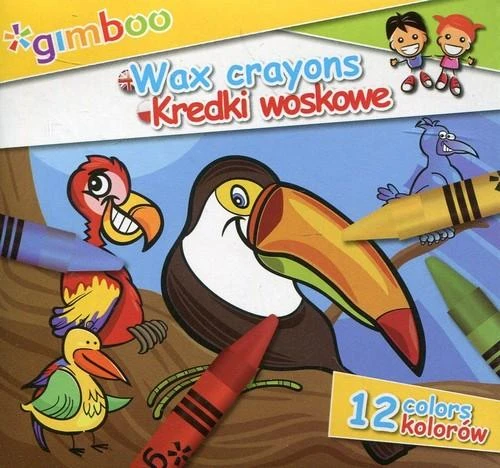 Žvakių pieštukai 8 mm, 12 spalvų - Gimboo