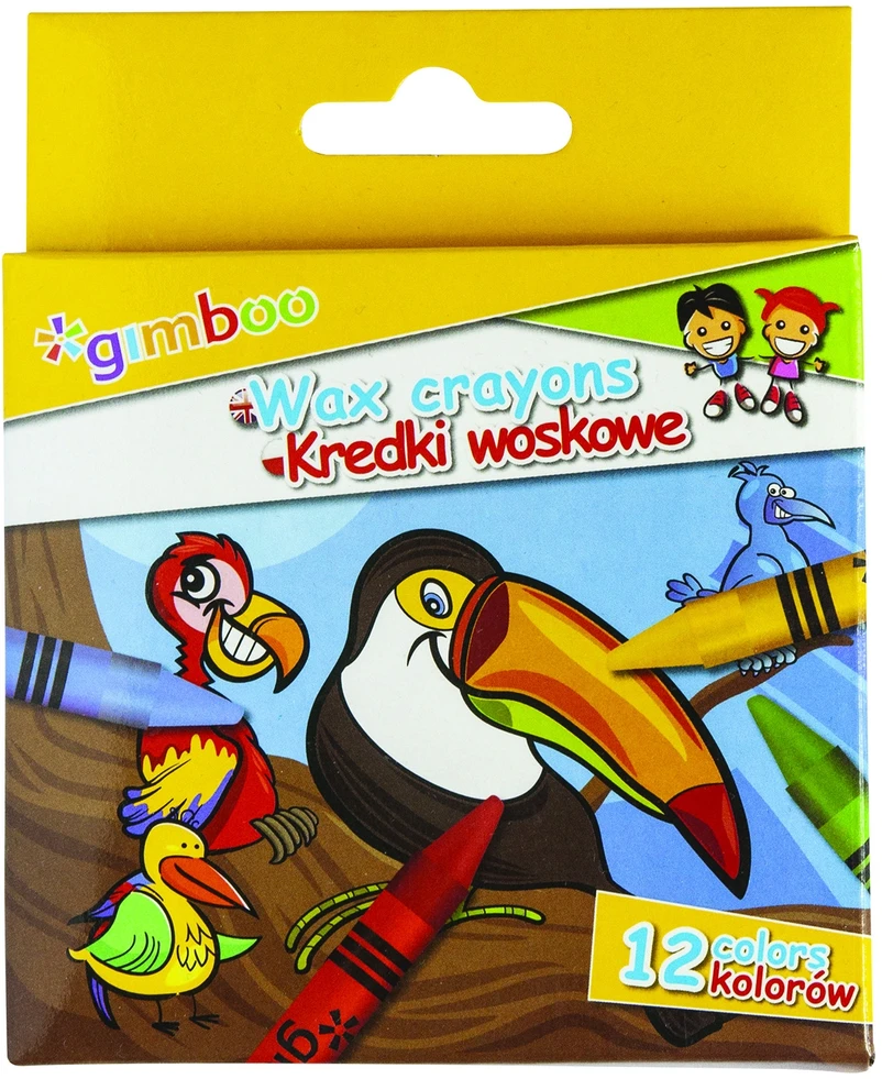 Žvakių pieštukai 8 mm, 12 spalvų - Gimboo