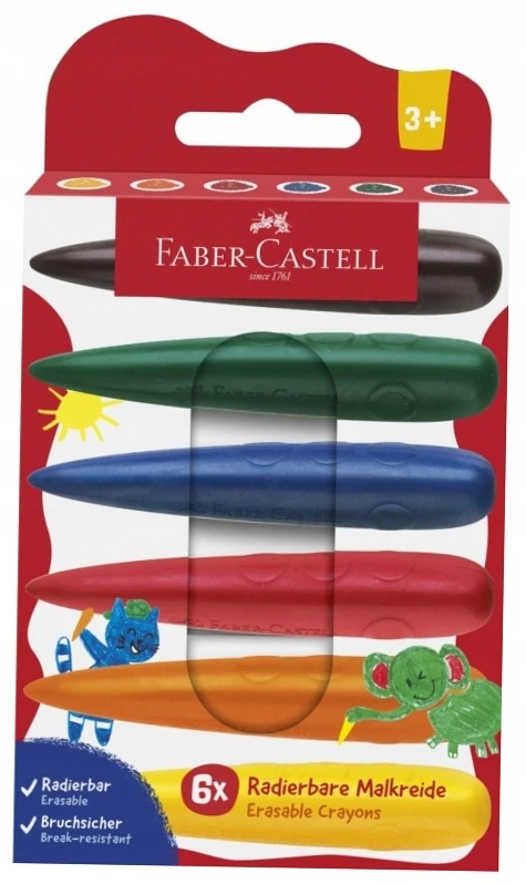 Žvakių pieštukai patiems mažiausiems 6 spalvos - Faber Castell