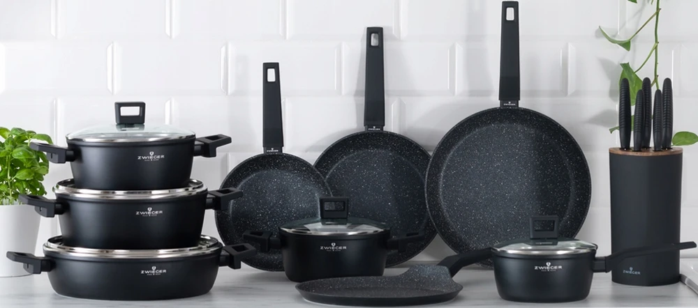 ZWIEGER FORTE PUODAS 3,8 L SU DANGIU 28 CM Juodas INDUKCINIS ALUMINIUMAS
