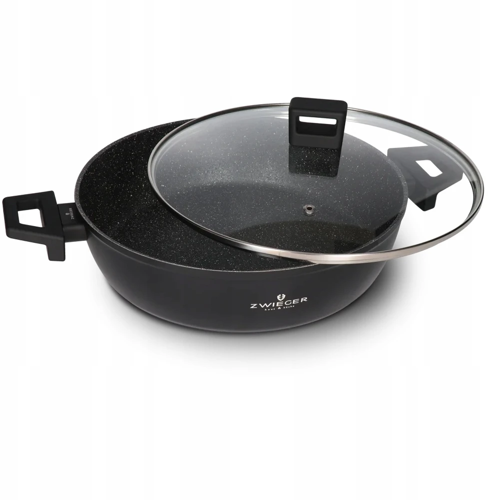 ZWIEGER FORTE PUODAS 3,8 L SU DANGIU 28 CM Juodas INDUKCINIS ALUMINIUMAS