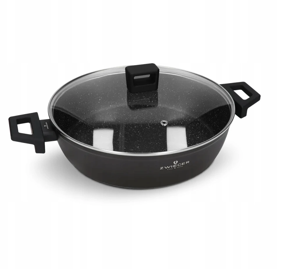 ZWIEGER FORTE PUODAS 3,8 L SU DANGIU 28 CM Juodas INDUKCINIS ALUMINIUMAS