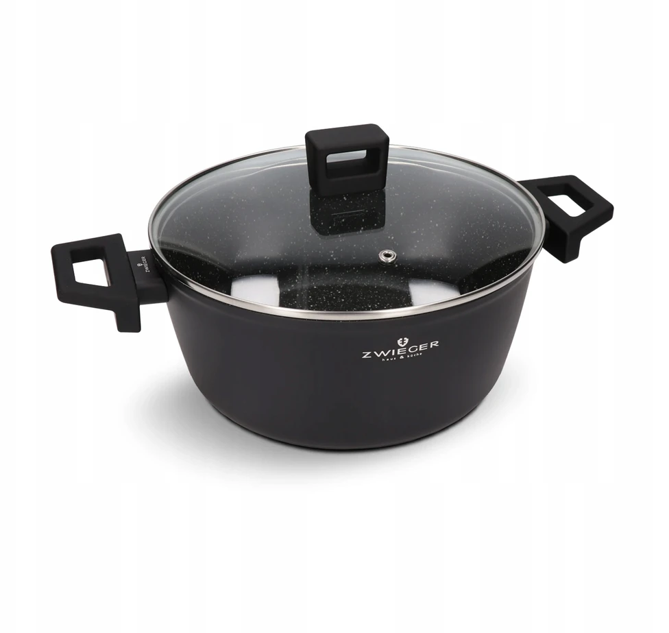 ZWIEGER FORTE PUODAS 4,5 L SU DANGIU 24 CM Juodas INDUKCINIS ALUMINIUMAS
