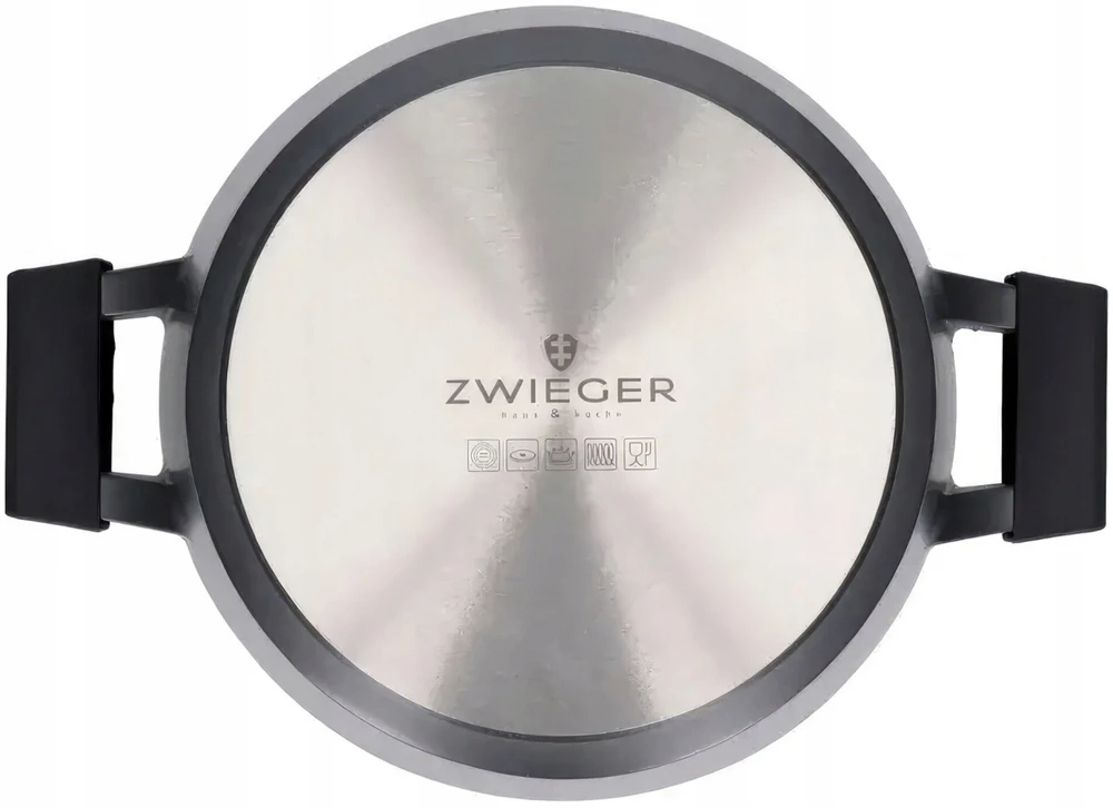 Zwieger Juodas Stone aliuminio puodas 20cm Greblon neprideganti danga