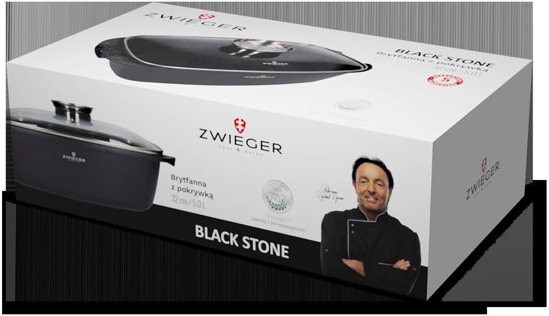ZWIEGER Juodas STONE - keptuvė 32cm 5.0L