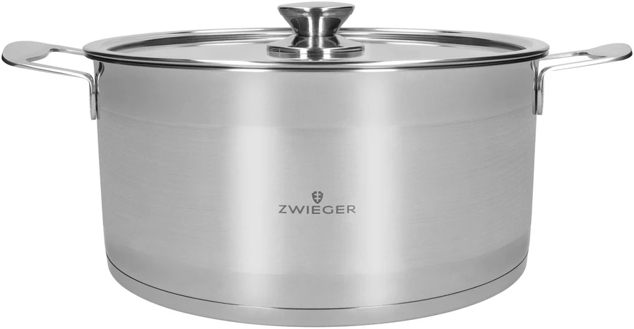 ZWIEGER PLIENINIS PUODAS SU Nelipniu dangteliu INDUKCINĖS DUJOS CALDO 28CM 7,4 L