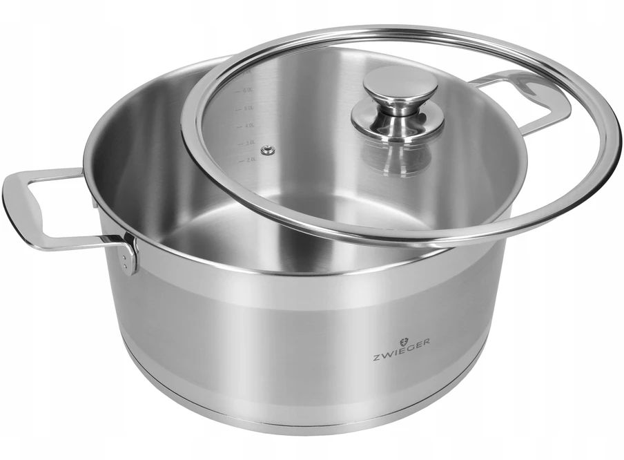 ZWIEGER PLIENINIS PUODAS SU Nelipniu dangteliu INDUKCINĖS DUJOS CALDO 28CM 7,4 L
