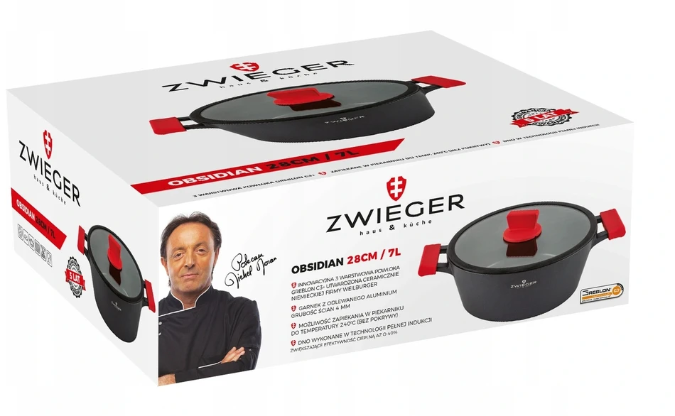ZWIEGER PUODAS SU DANČIU ALIUMINIO NELIPAČIŲ DUJŲ OBSIDIANAS 28CM 6L