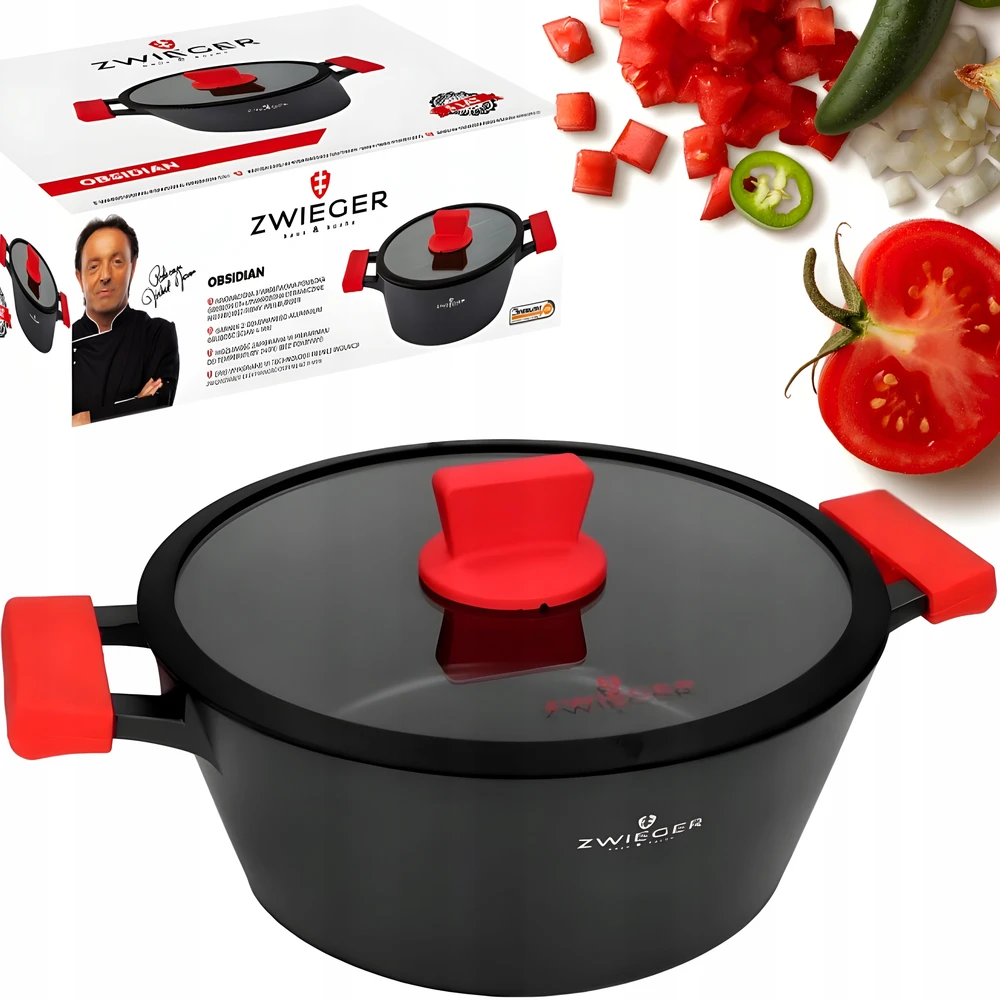 ZWIEGER PUODAS SU DANČIU ALUMINIUMINIS NEPRIKLANTAS INDUKCINIŲ DUJŲ OBSIDIANAS 20CM 2L