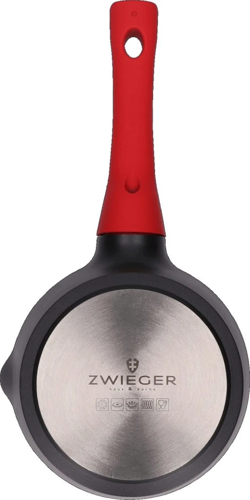 ZWIEGER SAUGUS PUODAS SU DANČIU ALUMINIUMINIS NELIPAUS INDUKCINIS OBSIDIANAS 16cm 1,1 L
