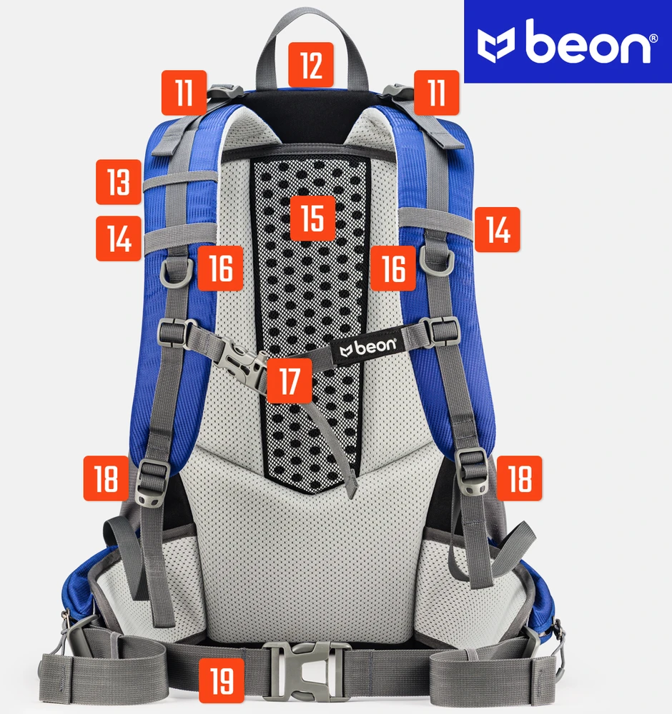 Žygių kuprinė Beon XB540, 30 l, mėlyna, su apsauga nuo lietaus
