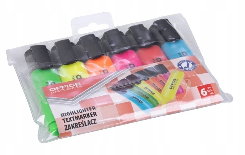 Žymekliai Office Products, 6 spalvų rinkinys