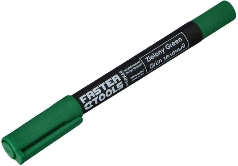 Žymeklis Faster Tools Žalias 1.2mm/0.6mm Dvipusis Žalias