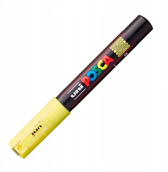 Žymeklis UNI Posca PC-1M, apvalus, 0.7 mm, geltonas