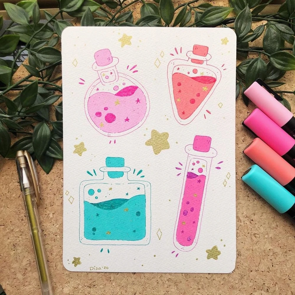 Žymeklis UNI Posca PC-1M, apvalus, 0.7 mm, šviesiai rožinis