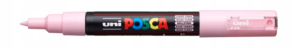 Žymeklis UNI Posca PC-1M, apvalus, 0.7 mm, šviesiai rožinis