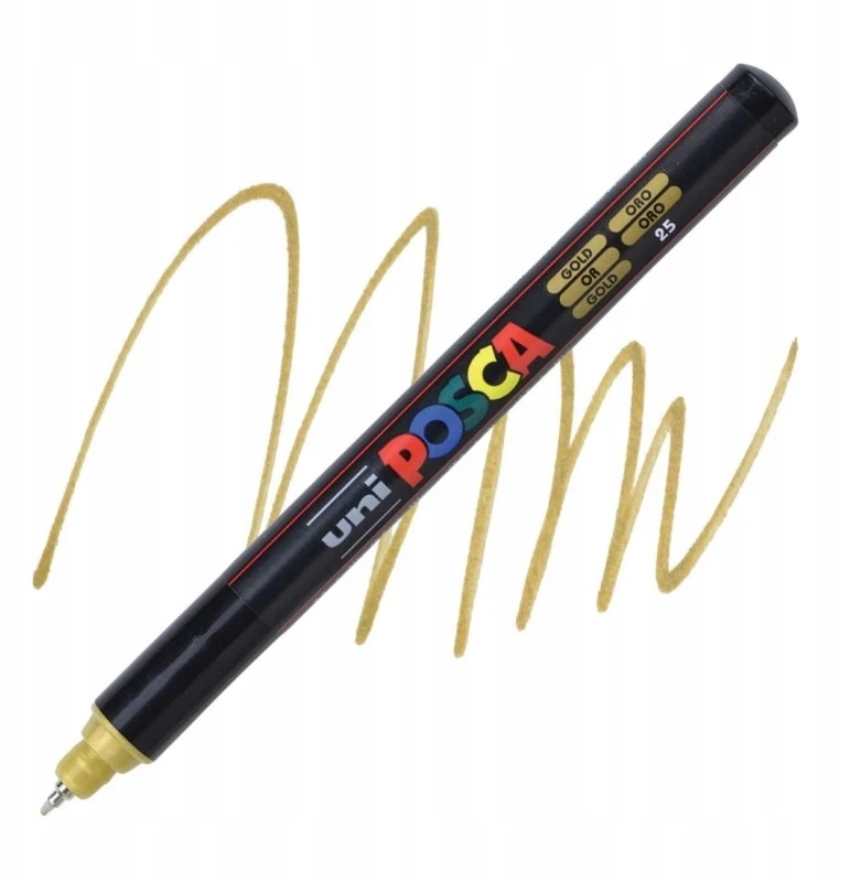 Žymeklis UNI Posca PC-1MR, adatiniu galu, 0.7 mm, auksinis