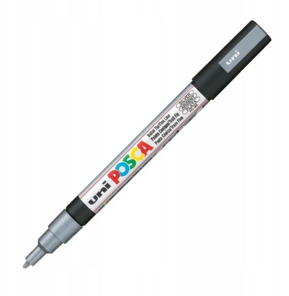 Žymeklis UNI Posca PC-3M, apvalus, 0.9 - 1.3 mm, sidabrinis