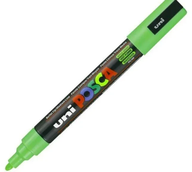 Žymeklis UNI Posca PC-5M, apvalus, 1.8 - 2.5 mm, žalias