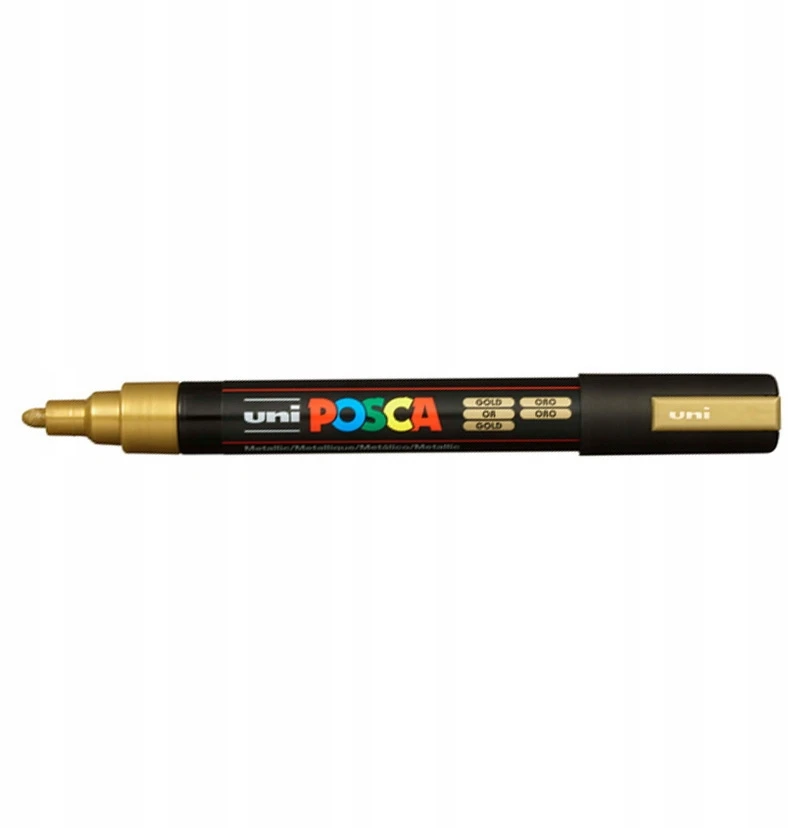 Žymeklis UNI Posca PC-5M, apvalus, 1.8 - 2.5 mm, auksinis