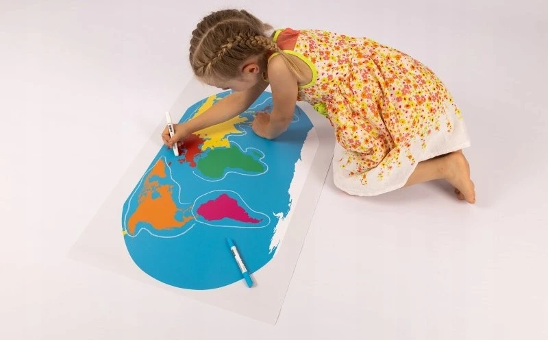 Zzuple Žemėlapis Świata Montessori - Podłogowa