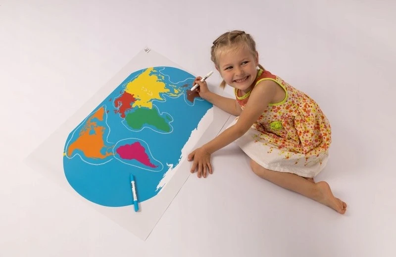 Zzuple Žemėlapis Świata Montessori - Podłogowa