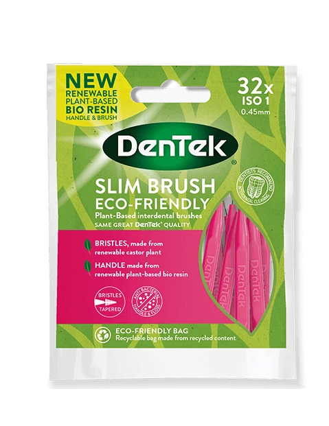 Dentek Eco Slim tarpdančių šepetėliai 32 vnt. rožinė