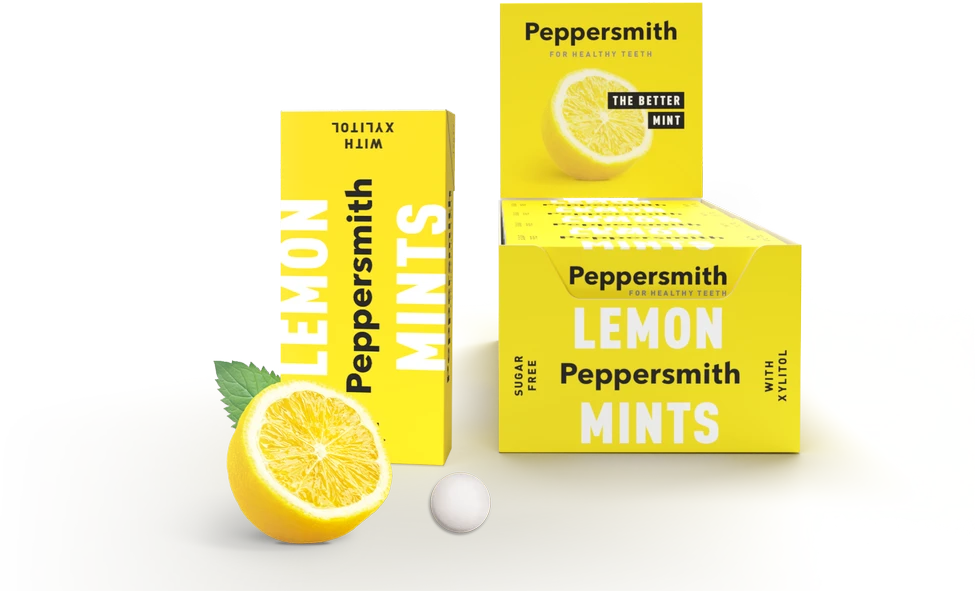 Peppersmith konfektai su ksilitoliu ir citrinos skoniu, 25 vnt.