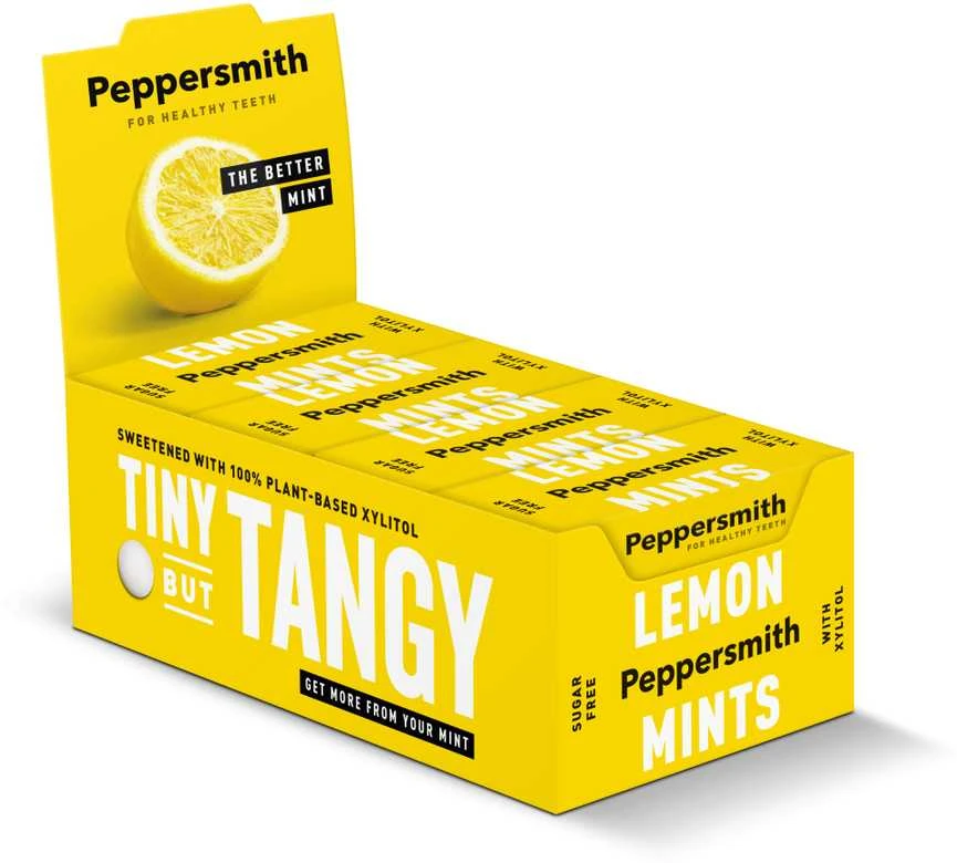 Peppersmith konfektai su ksilitoliu ir citrinos skoniu, 25 vnt.