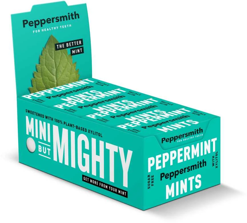 Peppersmith konfektai su ksilitoliu ir pipirmėtės skoniu, 25 vnt.