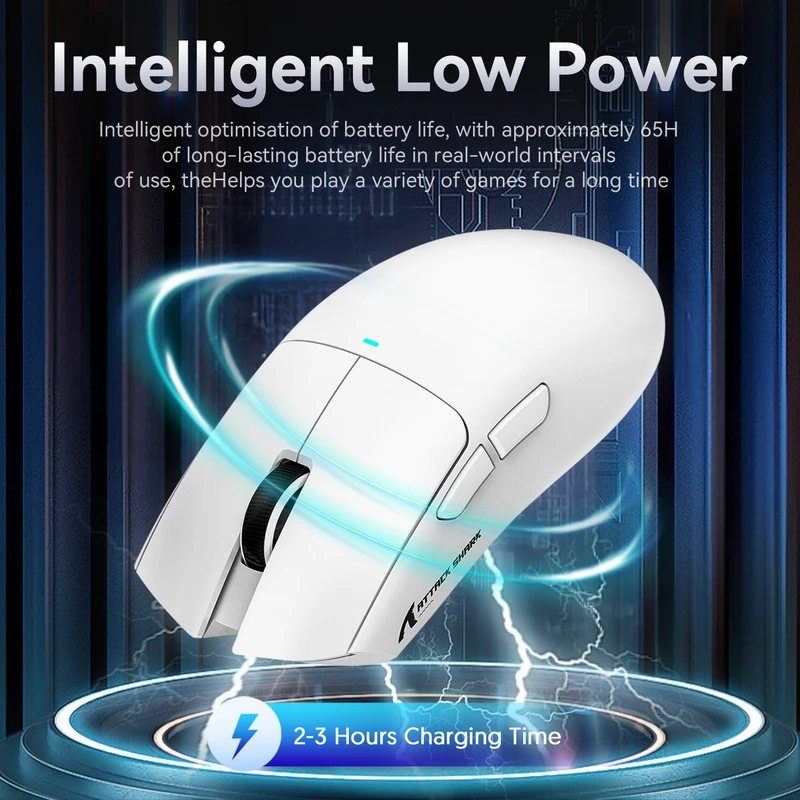 ATTACK SHARK X11 Wireless Belaidė Žaidimų Pelė | Baltas