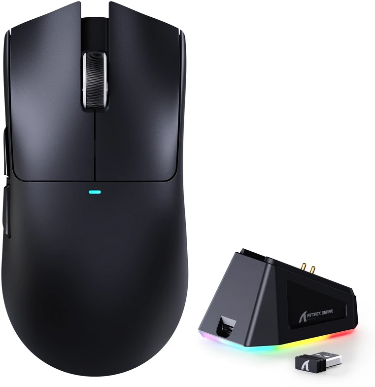 ATTACK SHARK X11 Wireless Belaidė Žaidimų Pelė | Juodas