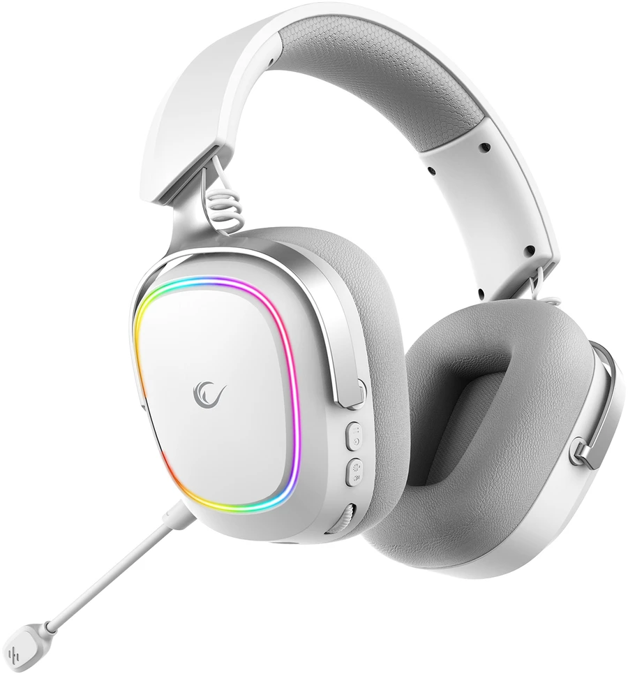 Ausinės su mikrofonu Rampage RETSU Baltos/Pilkos Belaidės 2.4G Bluetooth