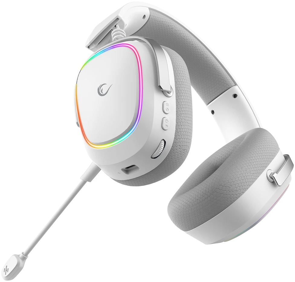Ausinės su mikrofonu Rampage RETSU Baltos/Pilkos Belaidės 2.4G Bluetooth